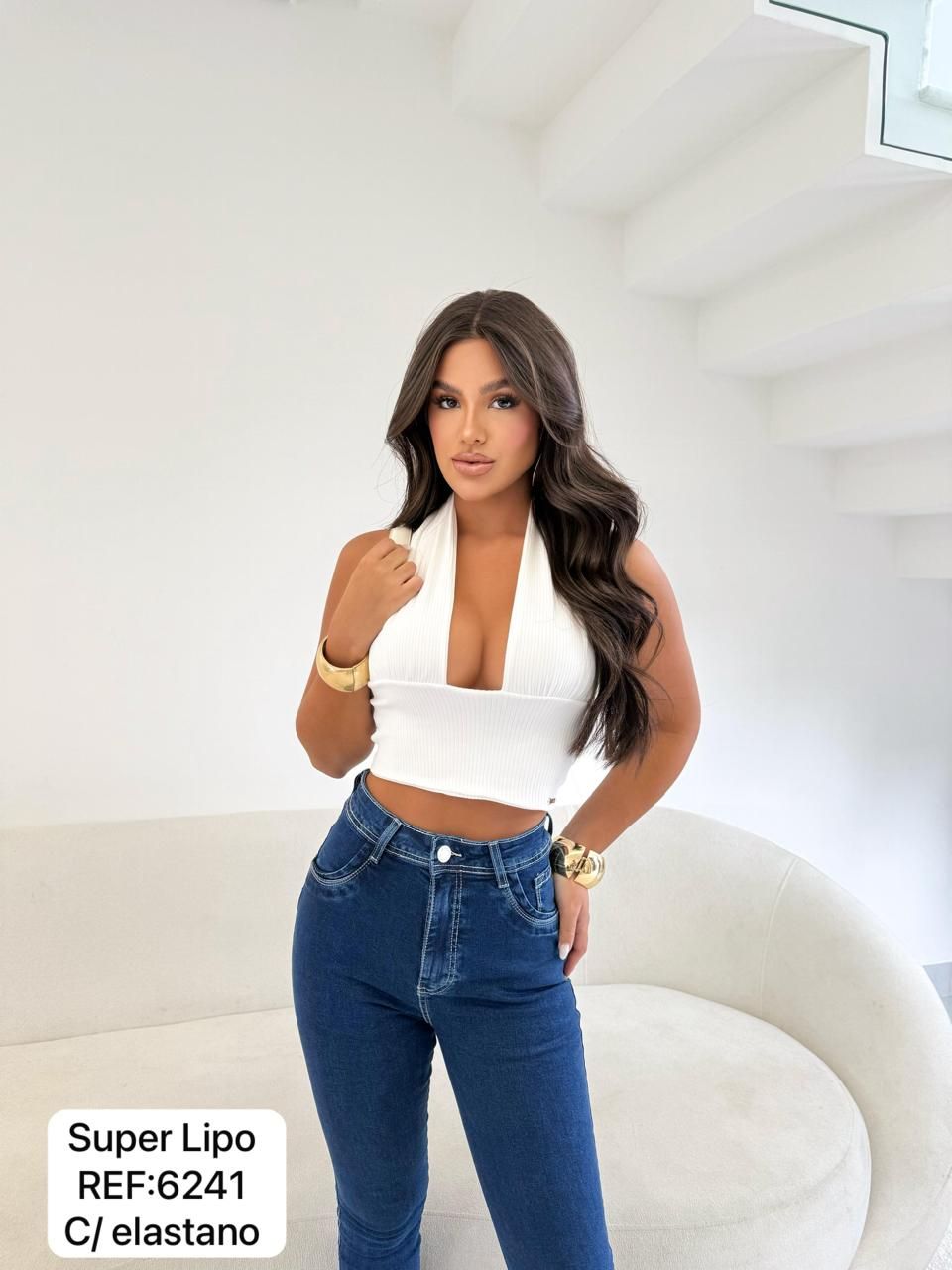 Jeans Modelo Skinny con Faja Interior
